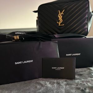 SEXY BLACK SAINT LAURENT LOU QUILTED LEATHER BAG (purchased 2021)